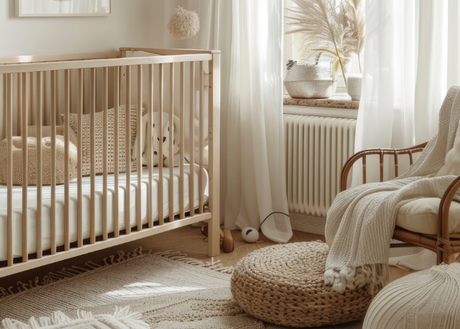 Een rustgevende Wabi Sabi kinderkamer, eenvoud en natuurlijke imperfectie.