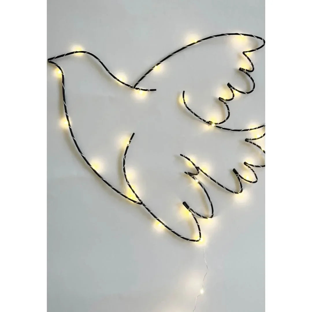 Vogelvormige lichtslinger voor kinderkamer, warm wit licht, duurzaam interieurdecoratie