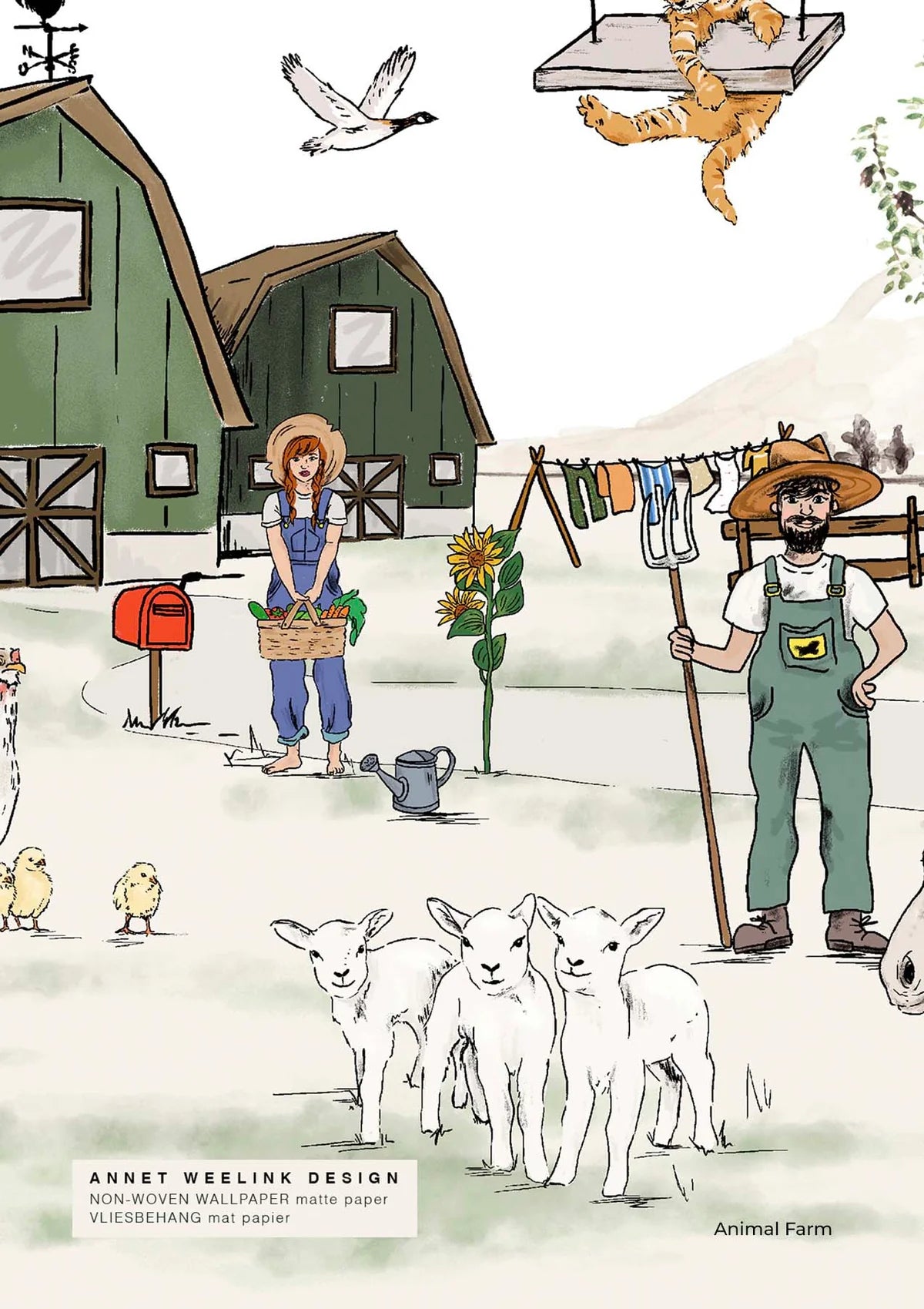 Boerderij behang kinderkamer of babykamer