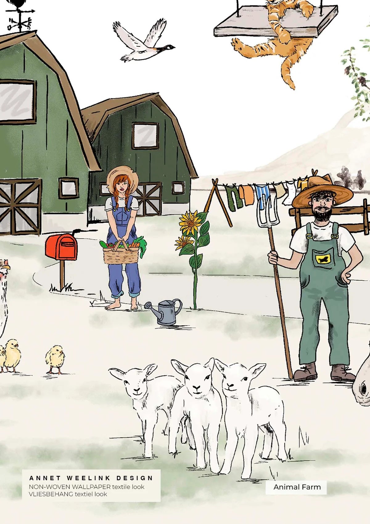 Boerderij behang kinderkamer of babykamer