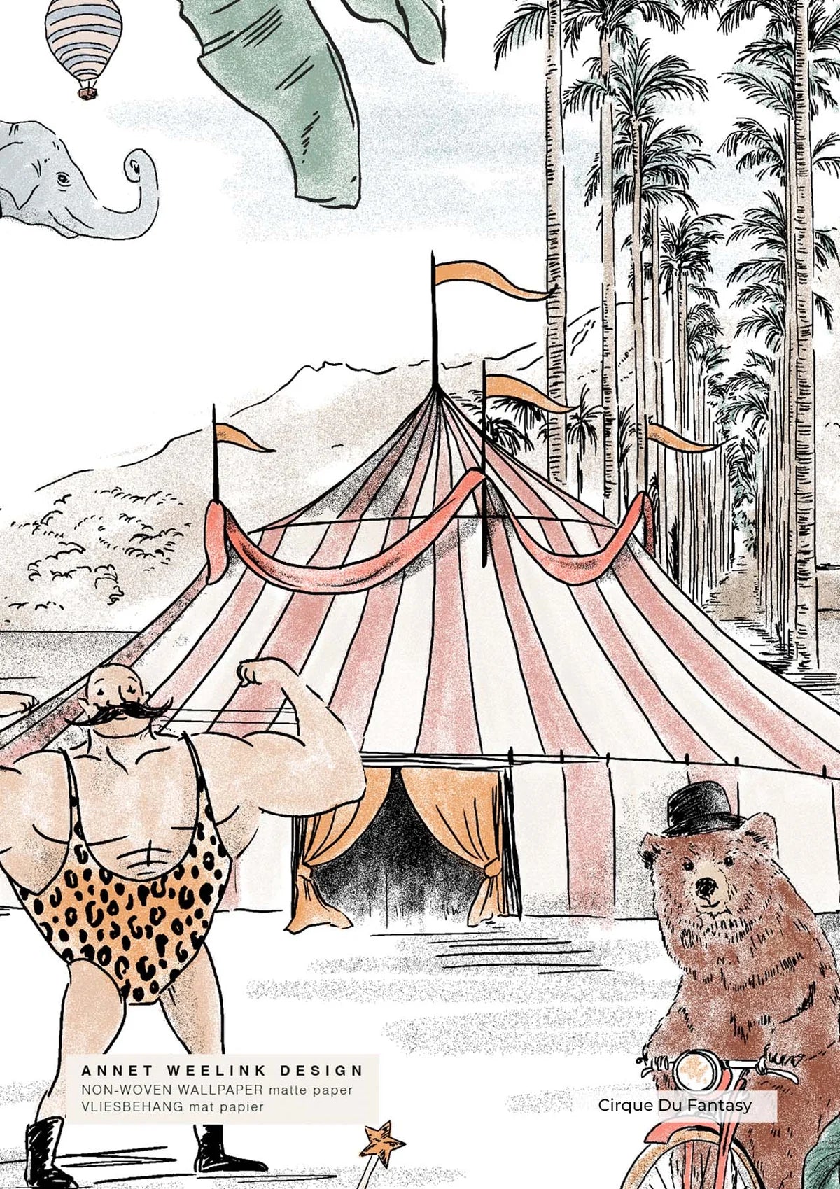 Kinderkamerbehang babykamerbehang circus thema