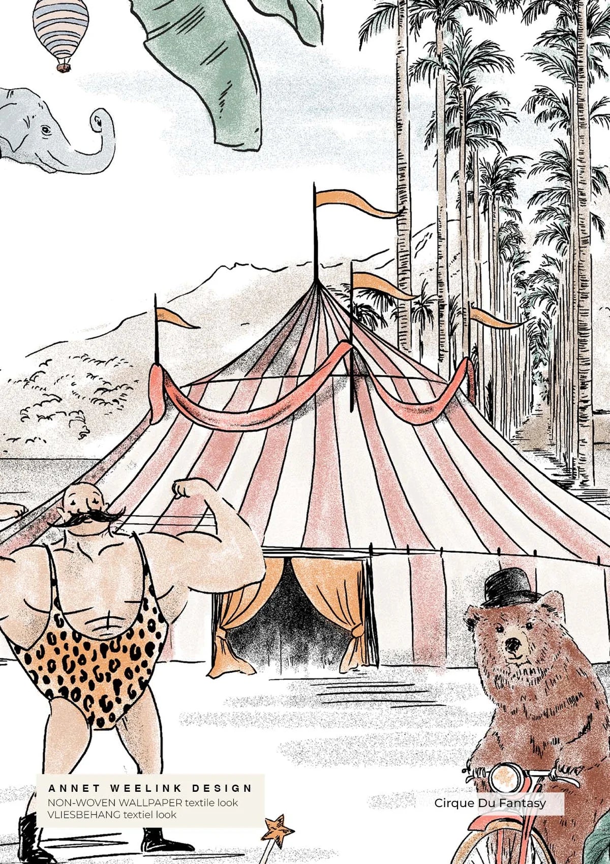 Kinderkamerbehang babykamerbehang circus thema