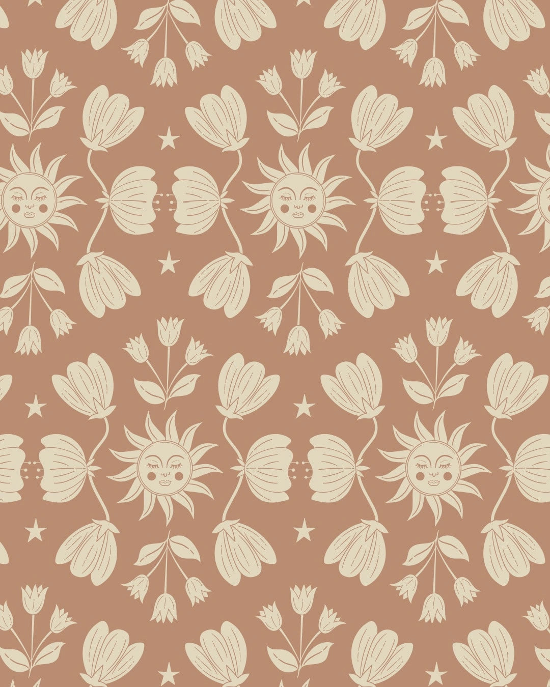 Behang voor kinderkamer of babykamer retro bloemen