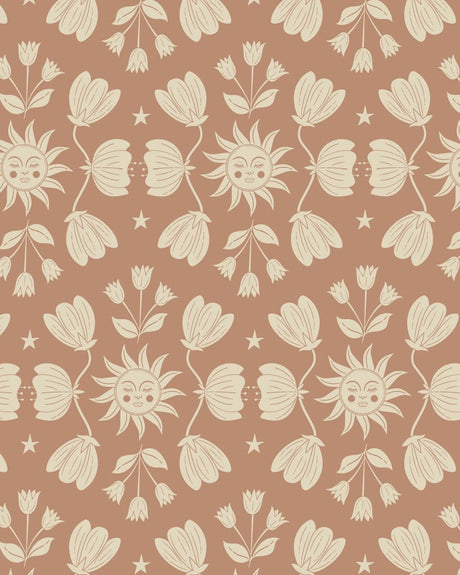 Behang voor kinderkamer of babykamer retro bloemen