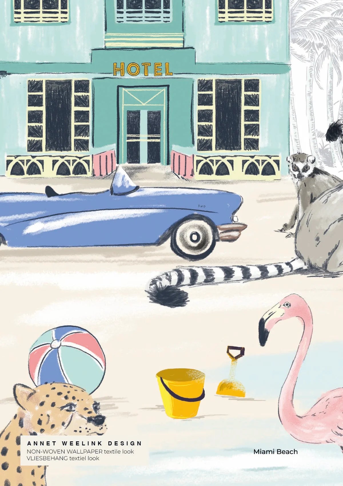 Jungle Behang - Miami Beach