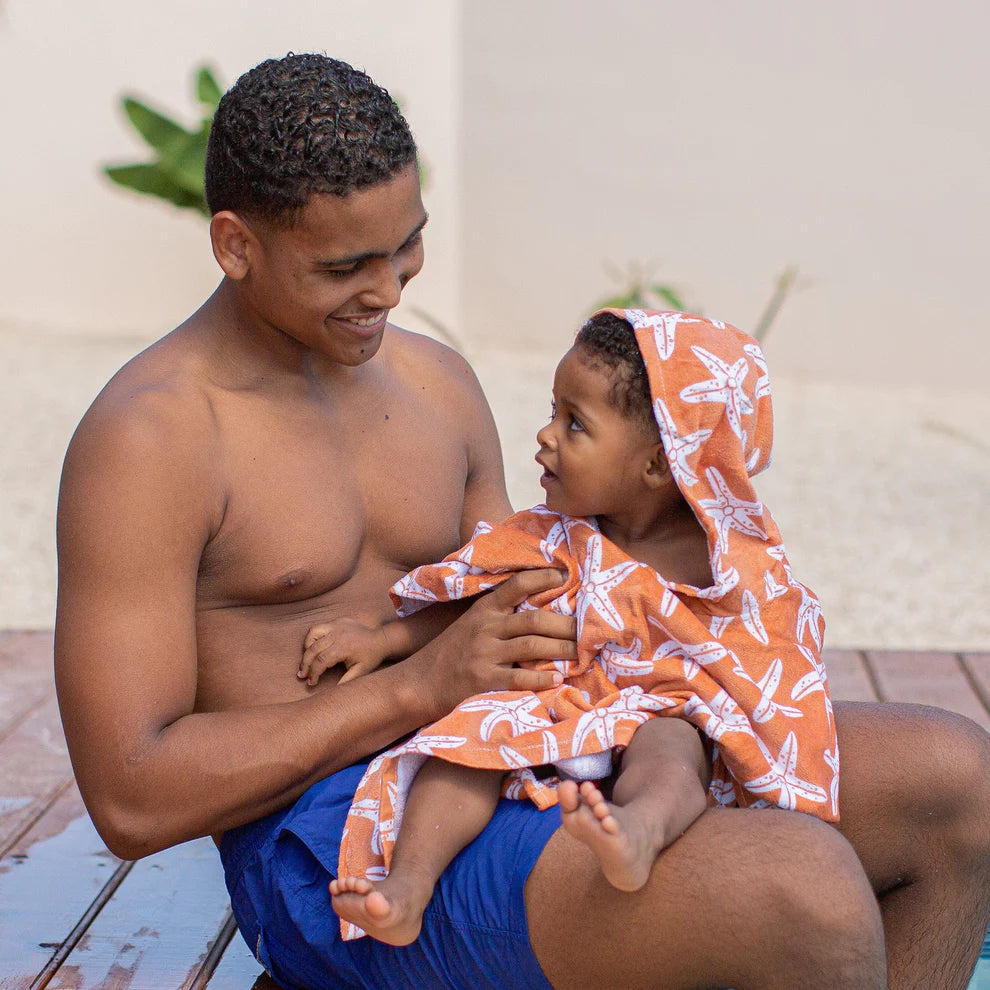 Badstof poncho met zeesterren