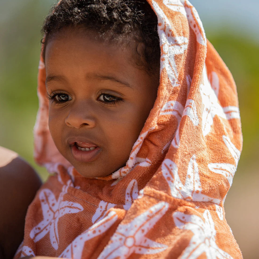 Badstof poncho met zeesterren