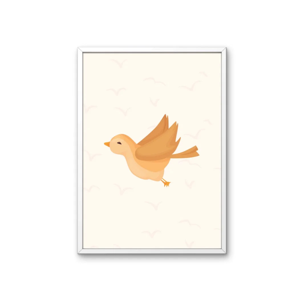 Vogel poster speciaal ontworpen voor babykamer of kinderkamer
