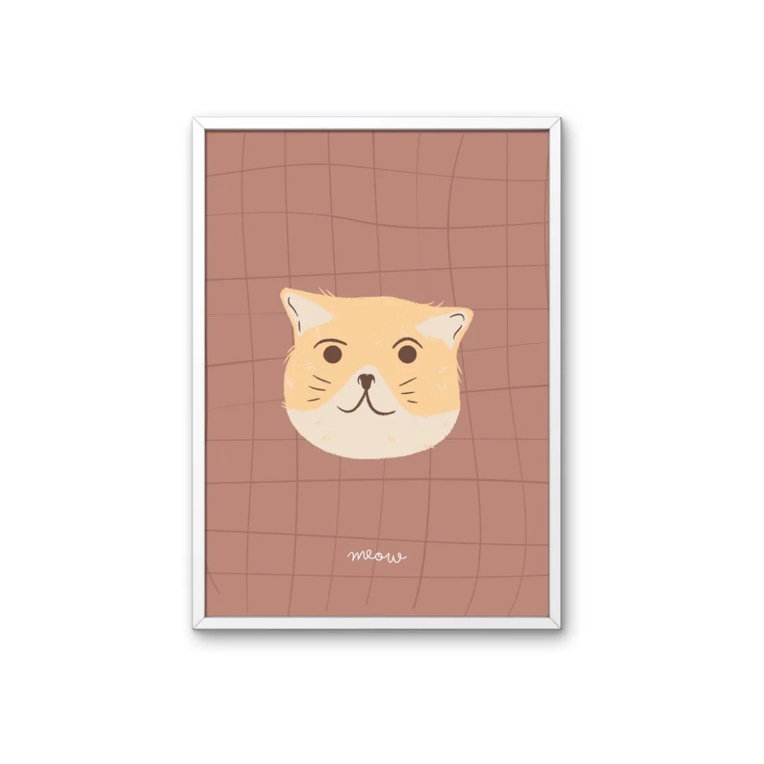 Tweeluik poster kat en hond. Retro stijl, ontworpen voor kinderkamers.