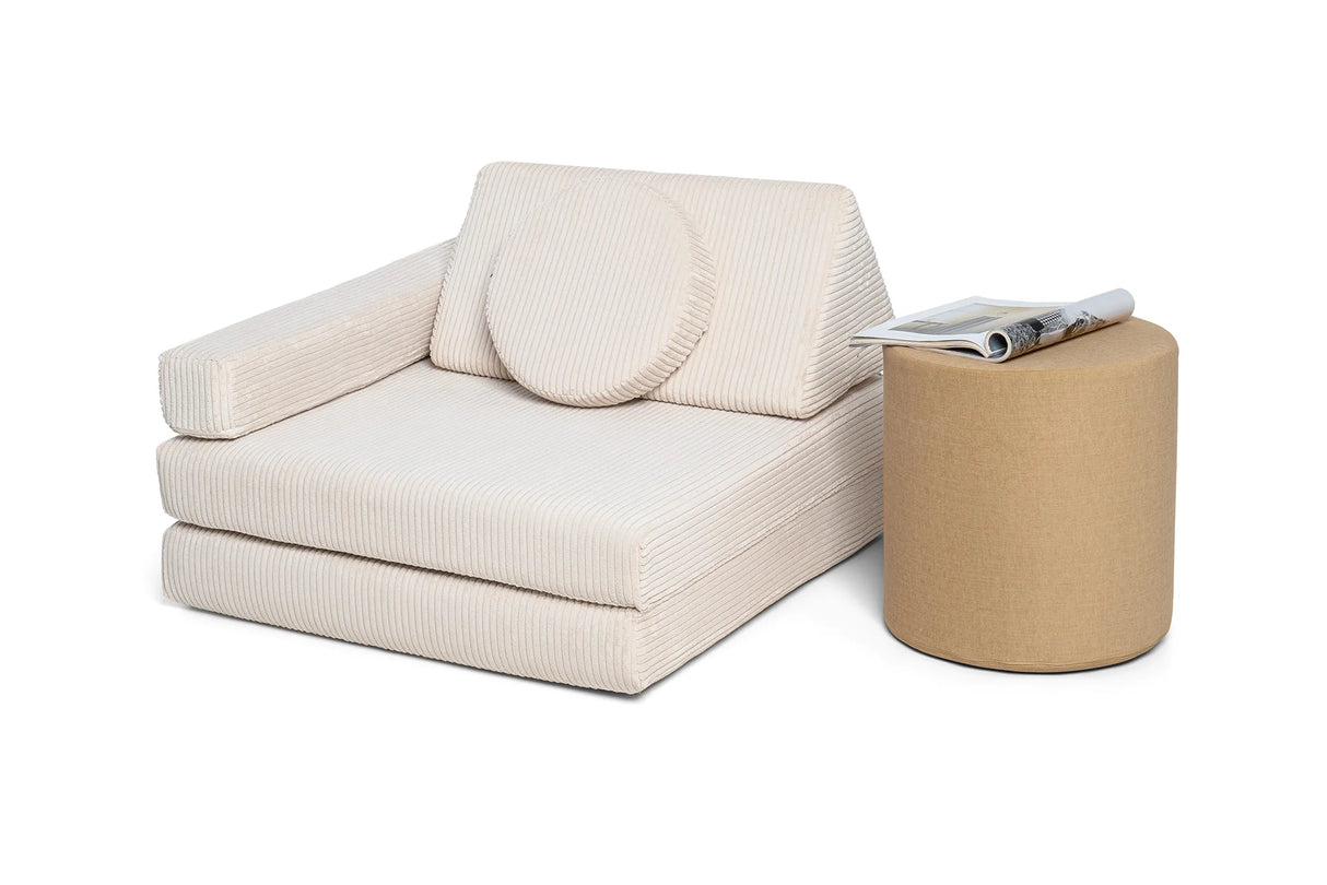 Poef voor kinderkamer met modulaire speelbank voor kinderen van Shappy