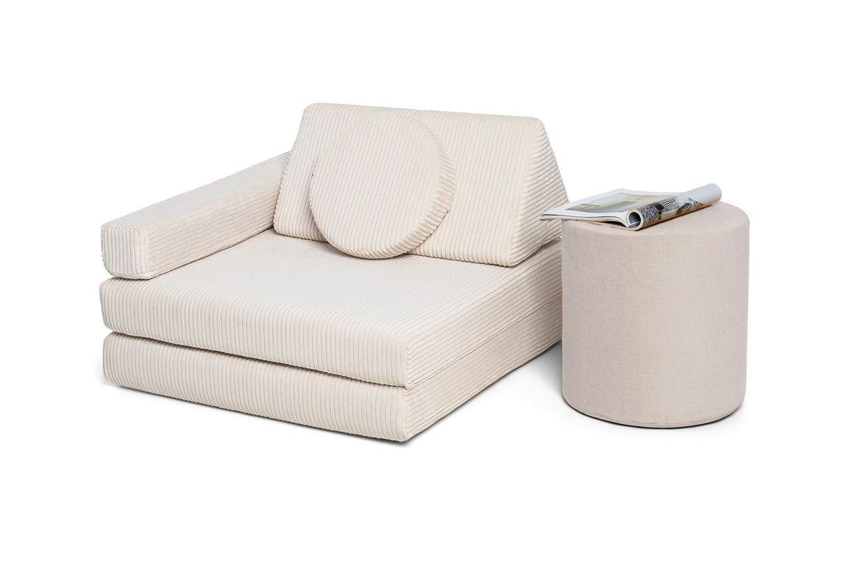 Poef voor kinderkamer met modulaire speelbank voor kinderen van Shappy