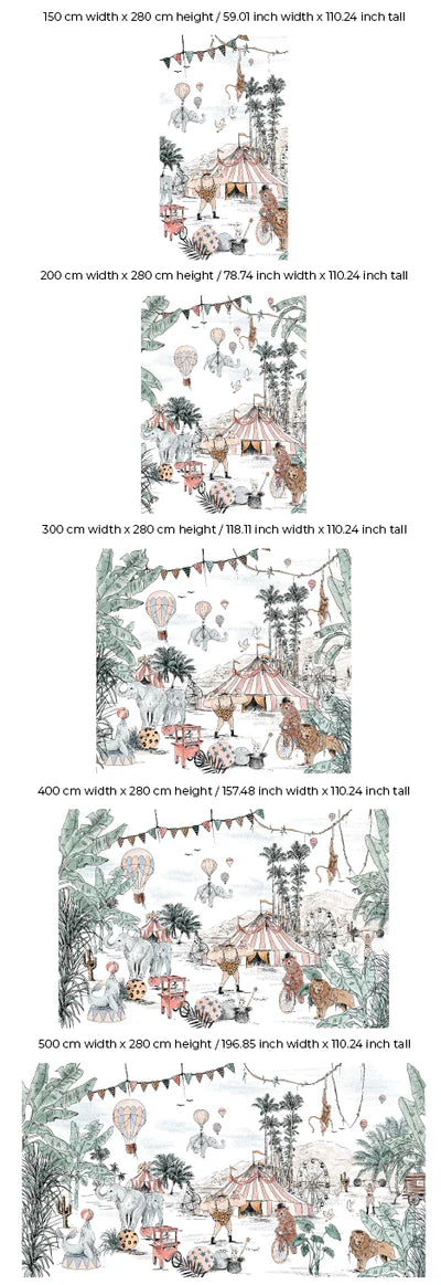 Kinderkamerbehang babykamerbehang circus thema