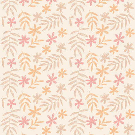 Boho kinderkamer behang babykamer behang met blaadjes en bloemen