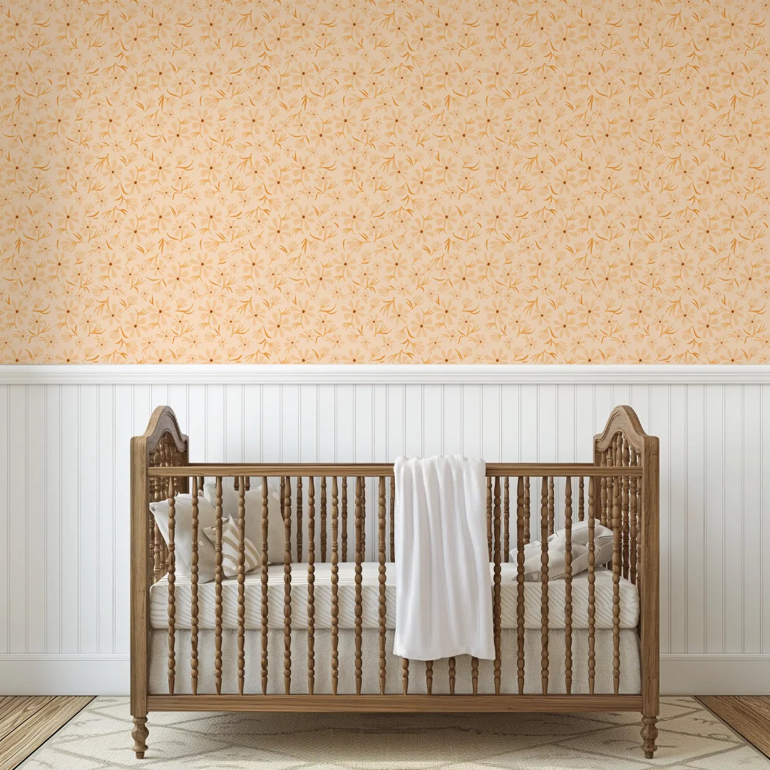 kinderkamer behang bloemen