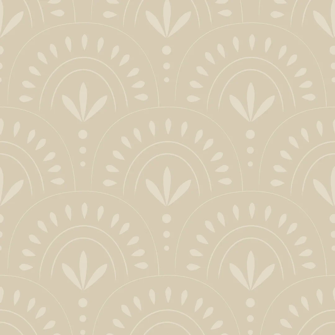 Boho kinderkamer behang babykamer behang met blaadjes