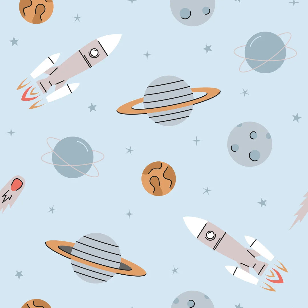 Astronauten ruimtevaart behang voor jongens