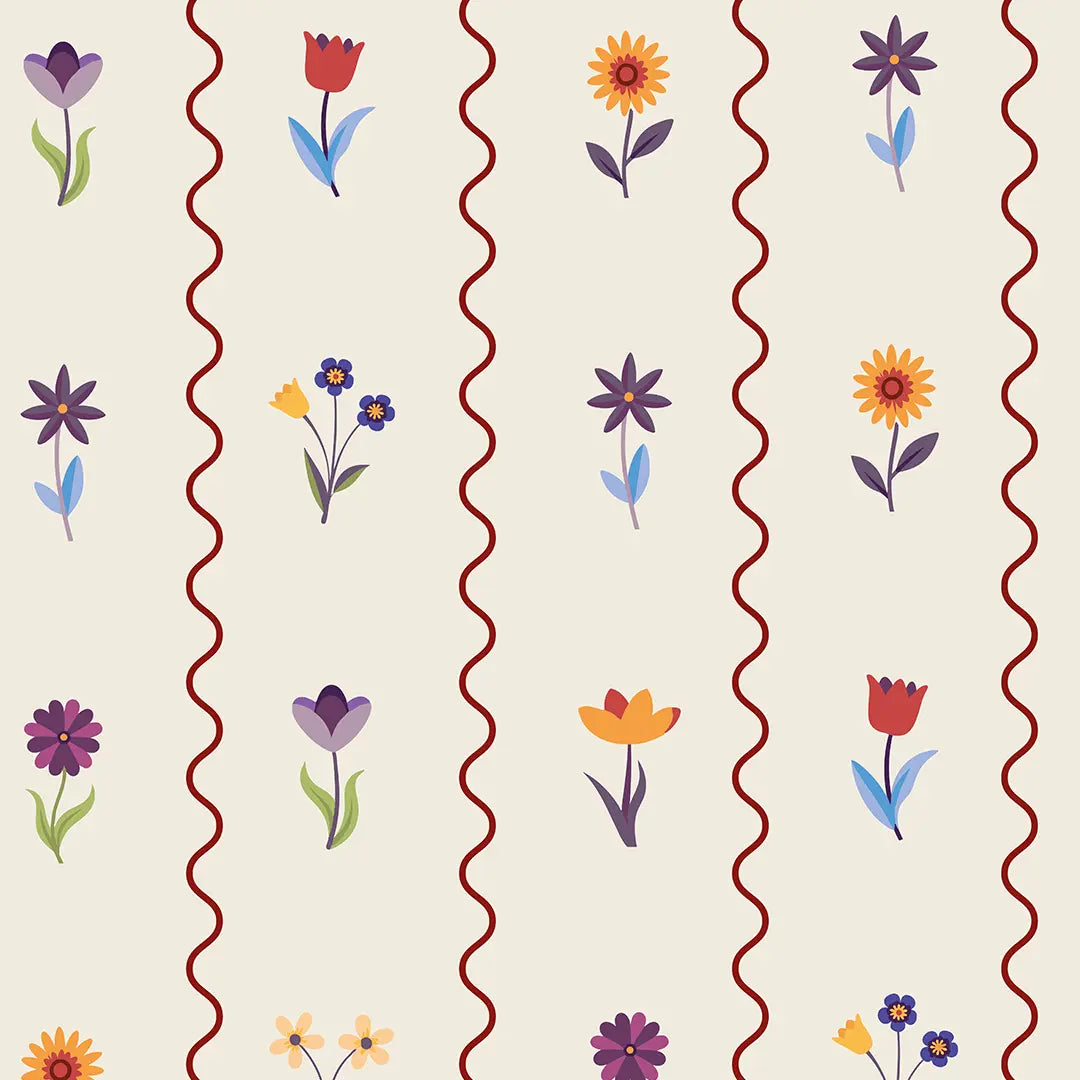 behang met bloemen meisjeskamer