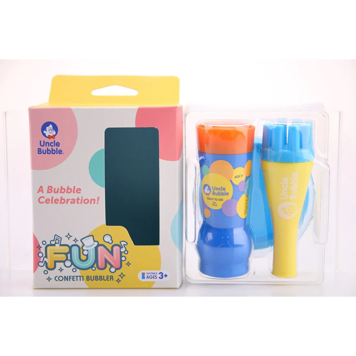 Bellenblaas speelgoed voor kinderen van het merk Uncle Bubble. Van grote bellen tot heel veel mini belletjes.