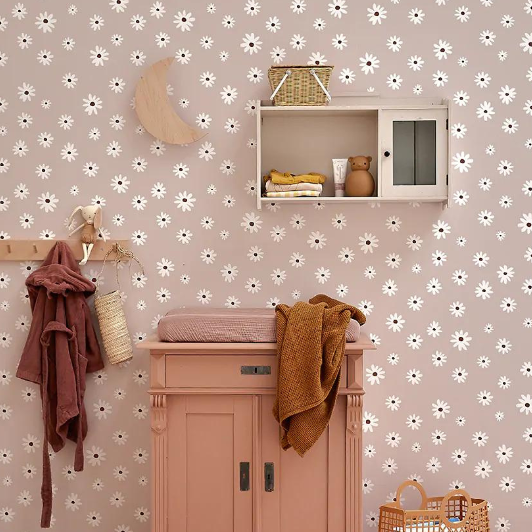Behang voor kinderkamer of babykamer Bibelotte bloemen