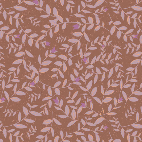 Bibelotte kinderkamer behang met blaadjes - natuur meisjes paars