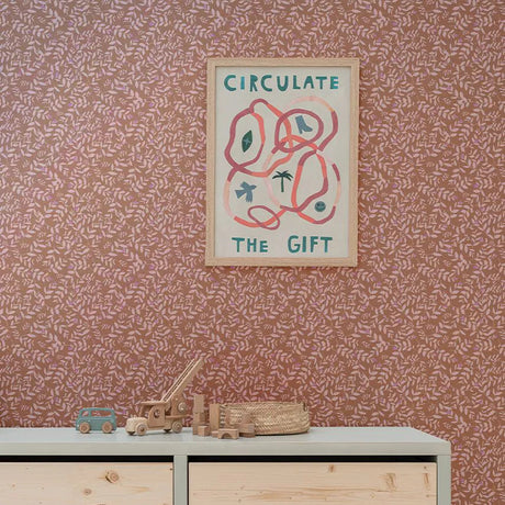 Bibelotte kinderkamer behang met blaadjes - natuur meisjes