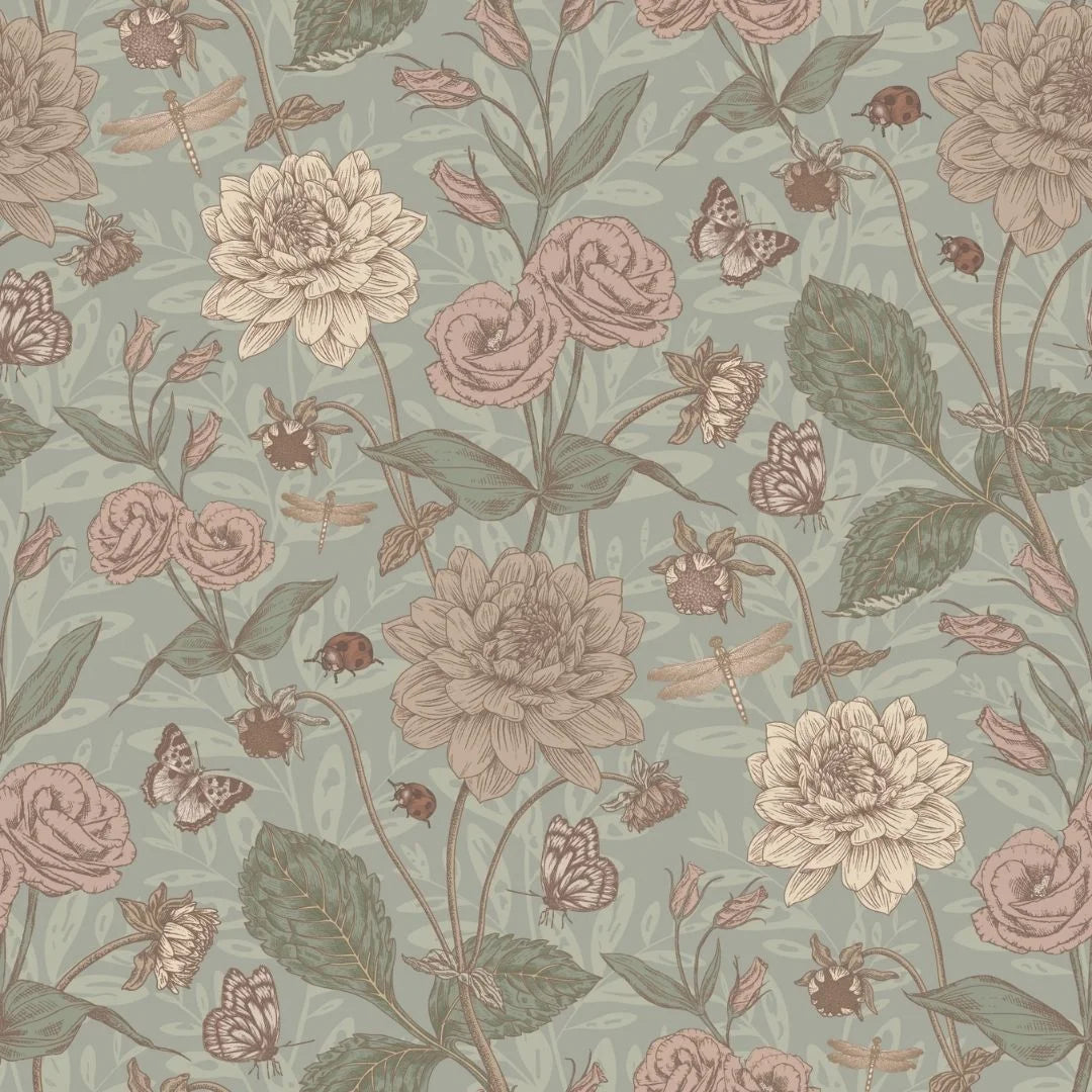 Bloemenbehang voor de kinderkamer