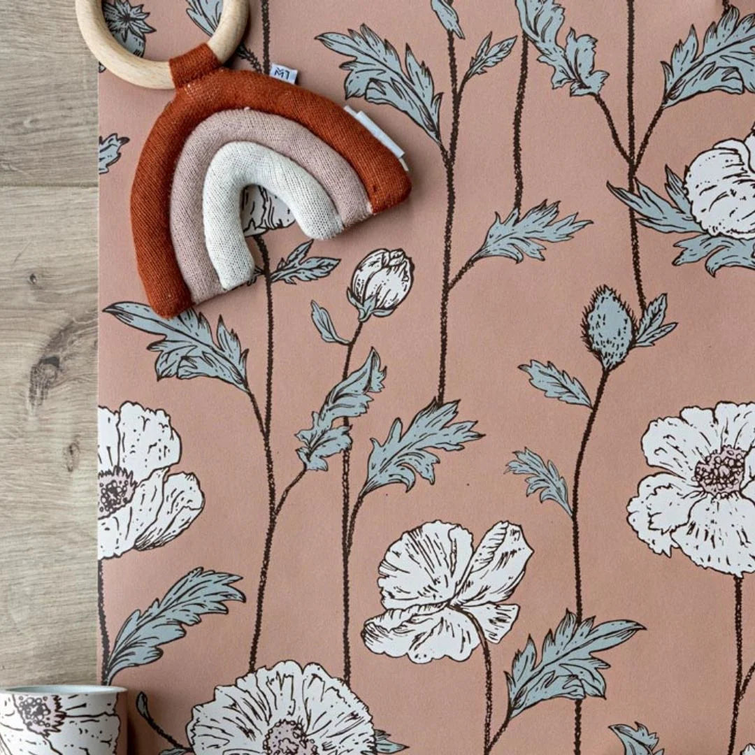 Bloemenbehang voor de kinderkamer of babykamer