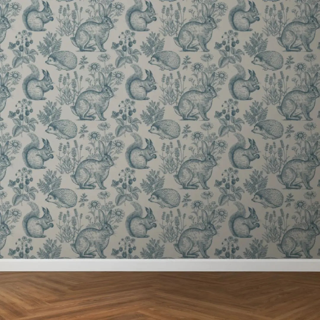 Kindenkamer behang met bosdieren