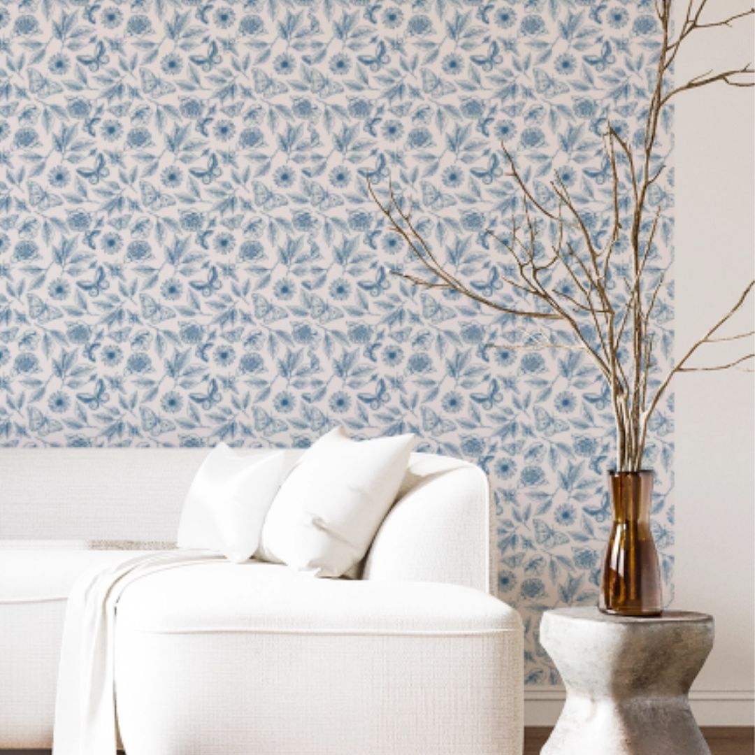 Kinderkamer behang met Franse bloemen