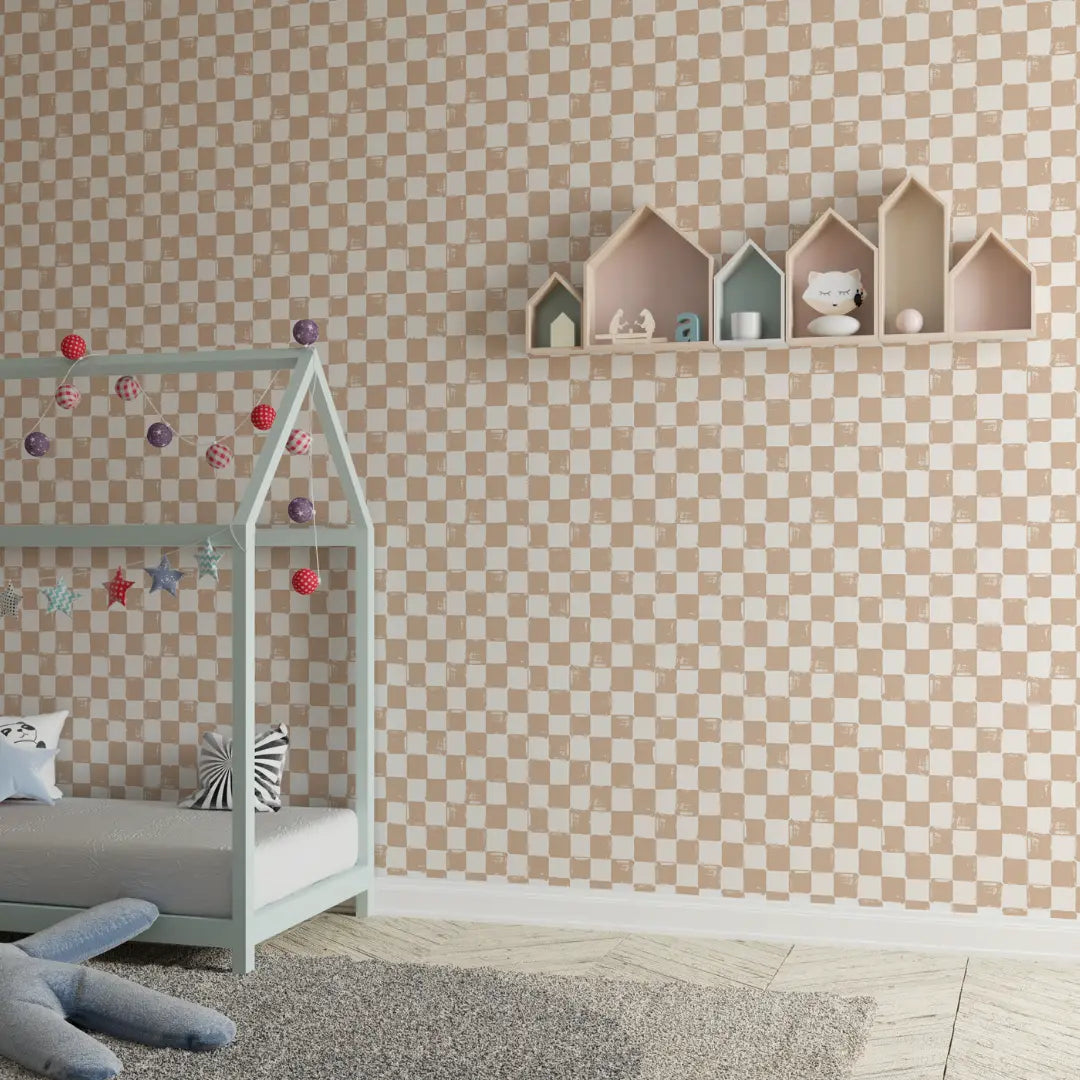 Kindenkamer behang met blokjes