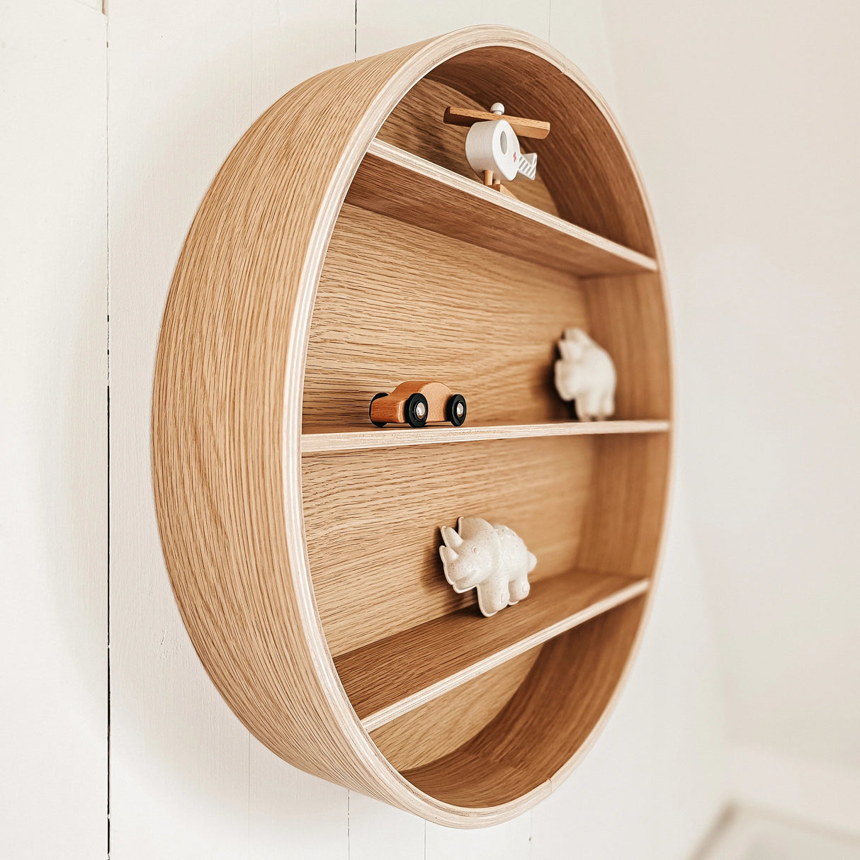 Ronde Wandplank van eikenhout