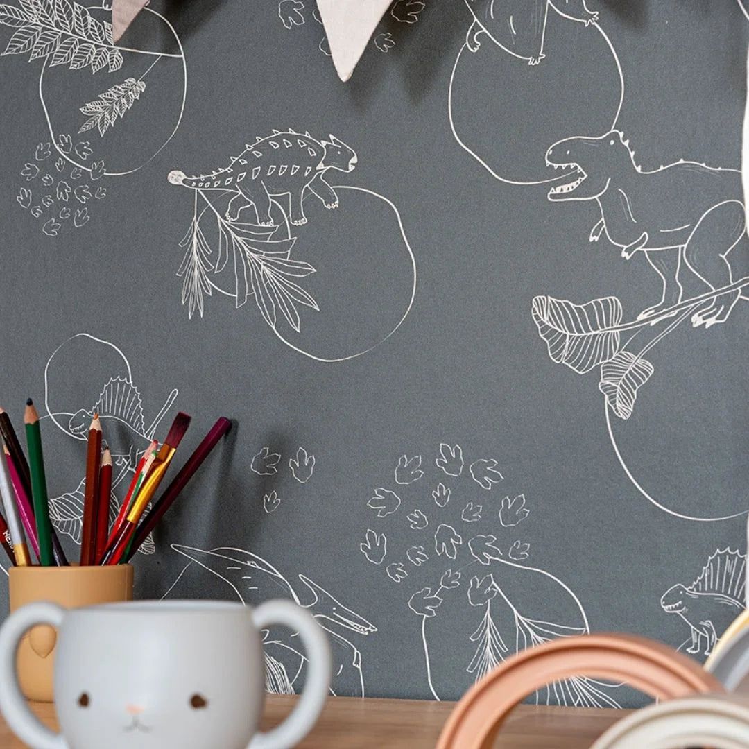 Dinosaurus behang voor jongens slaapkamer