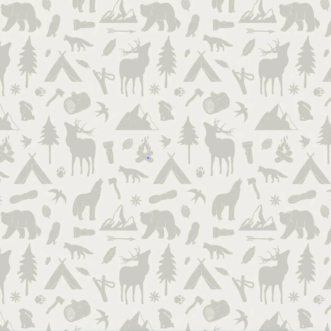 Behang in forest thema met dieren voor de kinderkamer