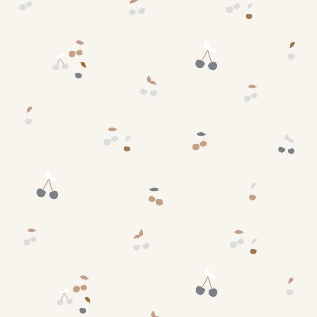 Behang voor meisjeskamer of babykamer met kersen