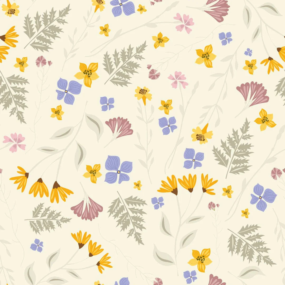 Veldboeket kinderkamerbehang speciaal ontworpen voor kinderkamers en babykamers