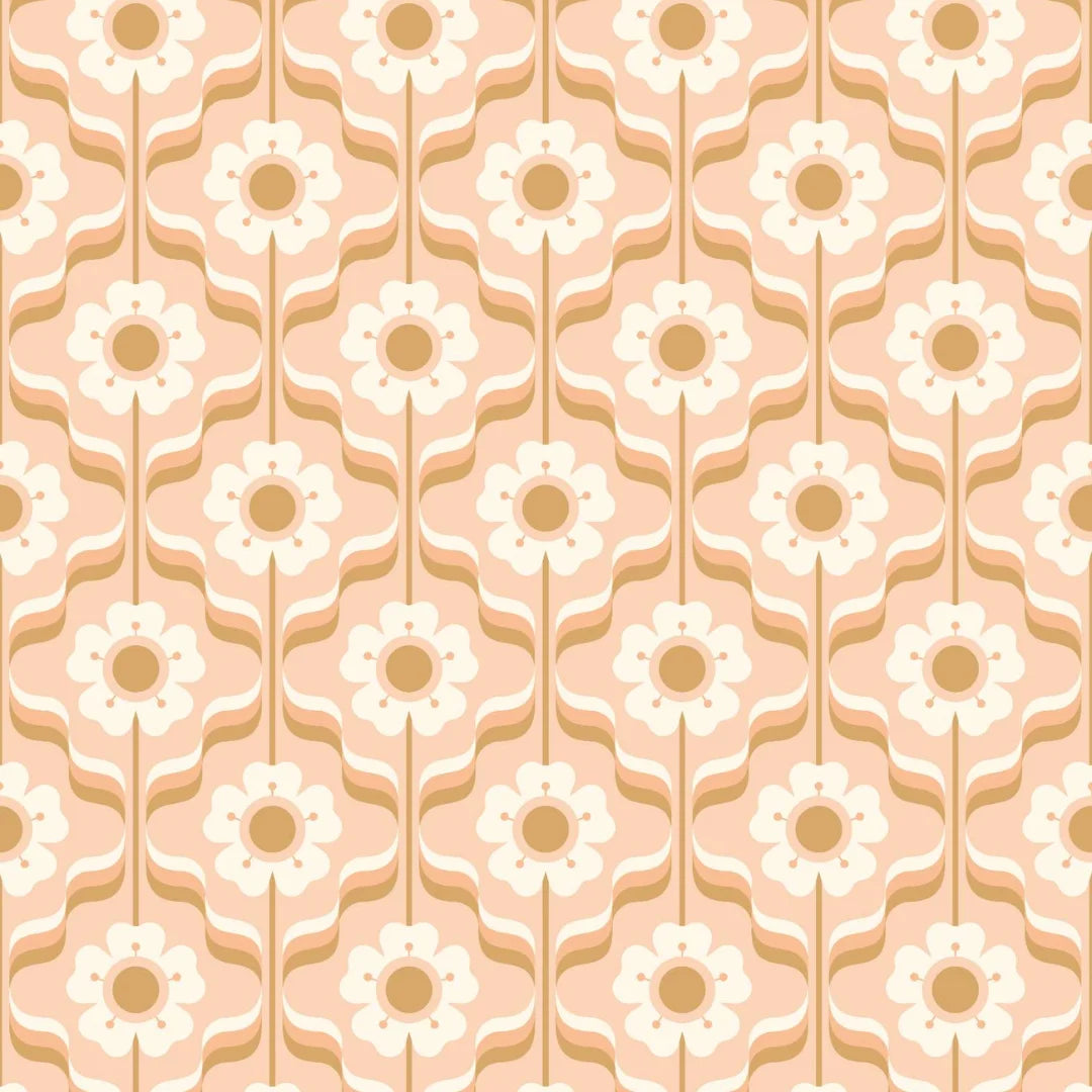 retro bloemen kinderkamerbehang speciaal ontworpen voor kinderkamers en babykamers