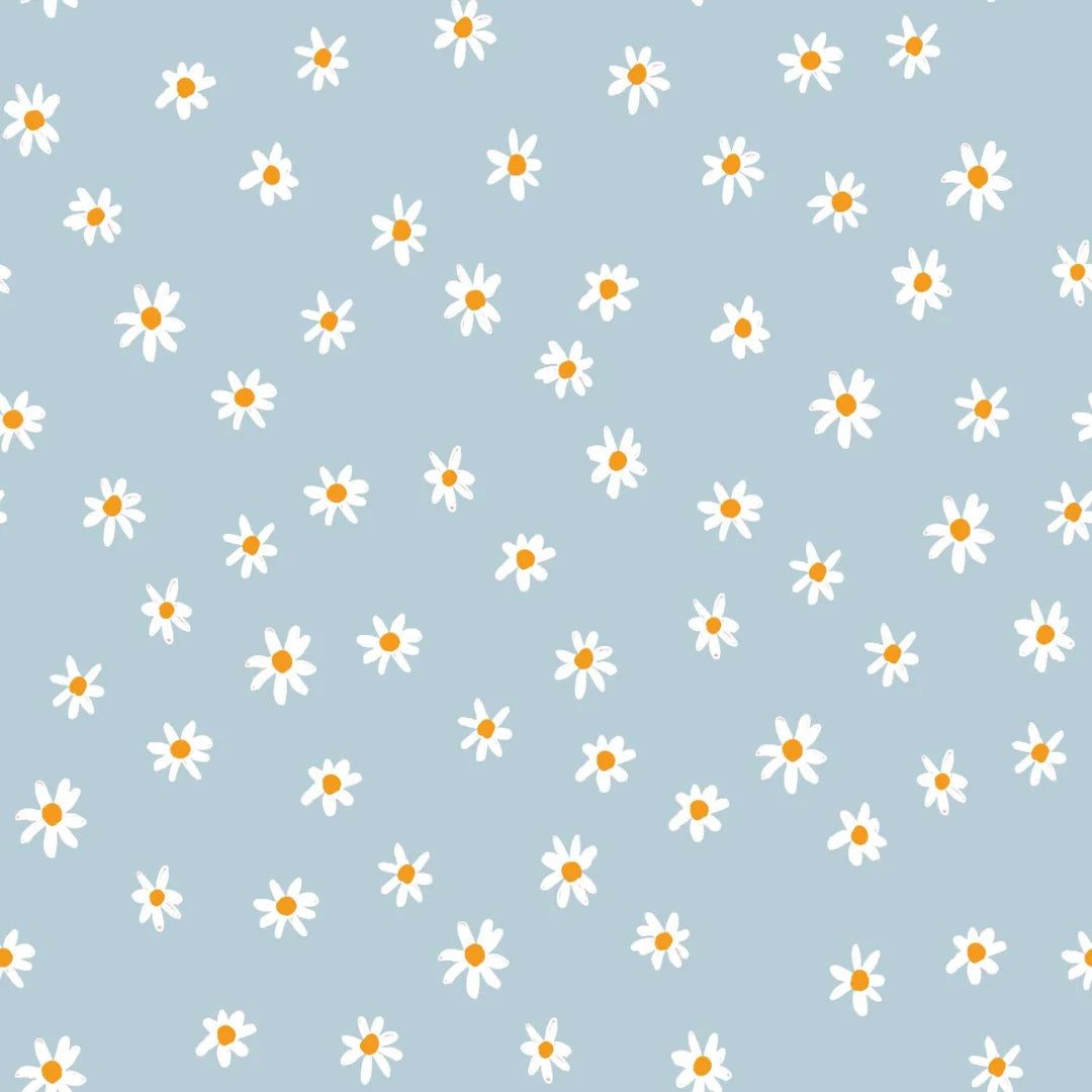 speels madeliefjes bloemen kinderkamerbehang speciaal ontworpen voor kinderkamers en babykamers