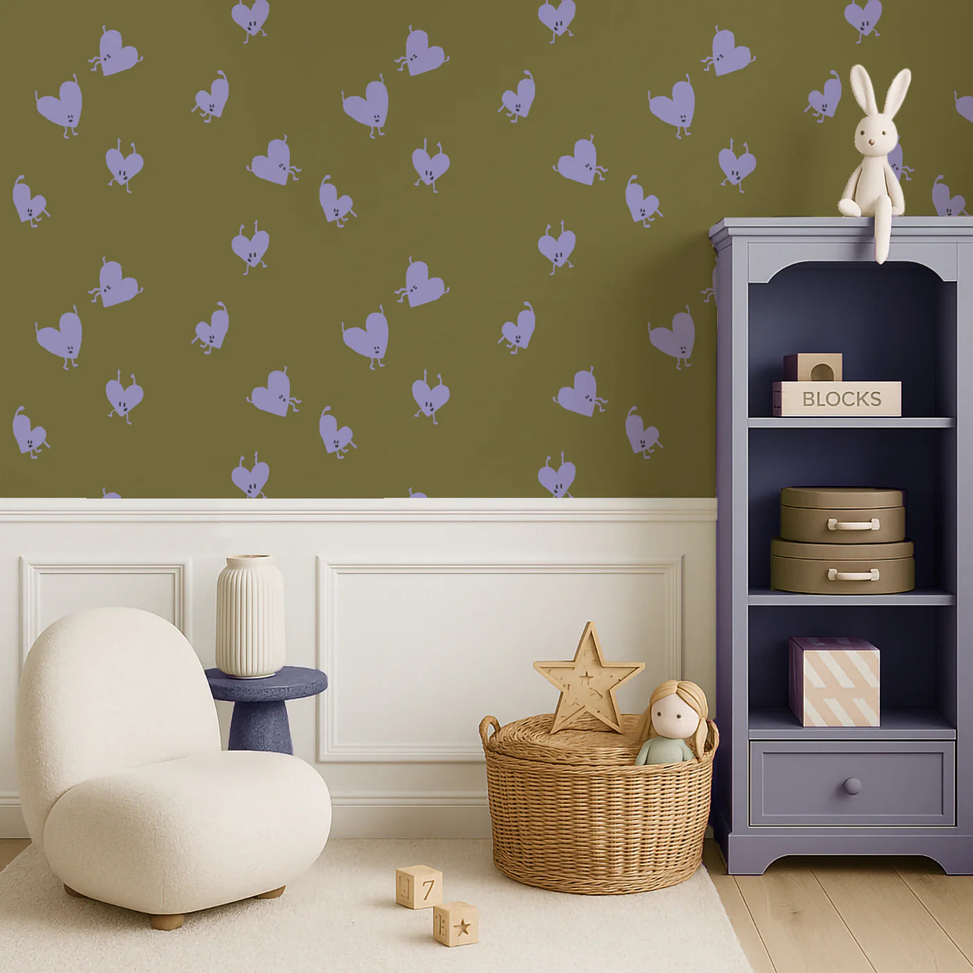 Love drop behang met hartjes