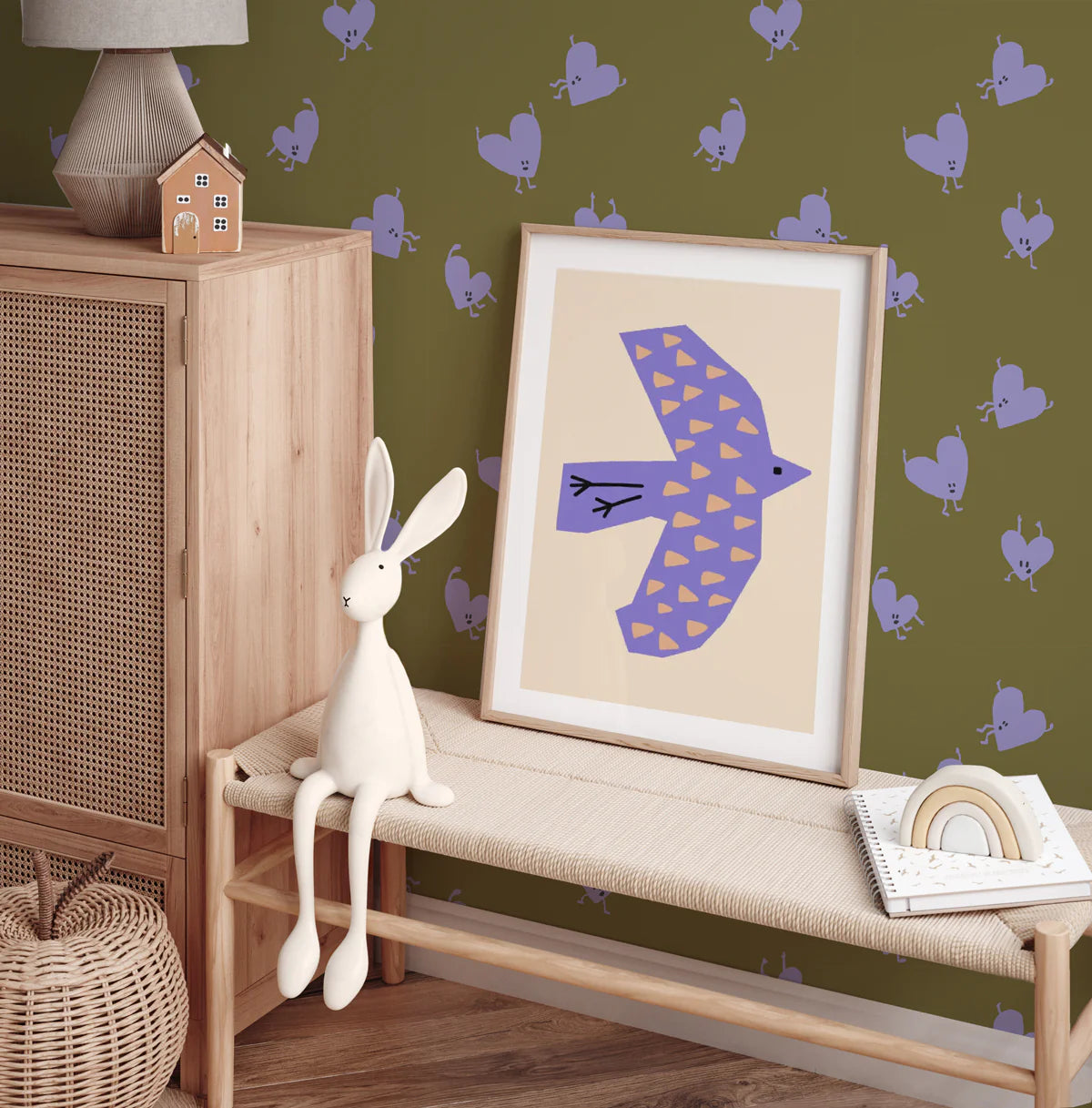 Love drop behang met hartjes