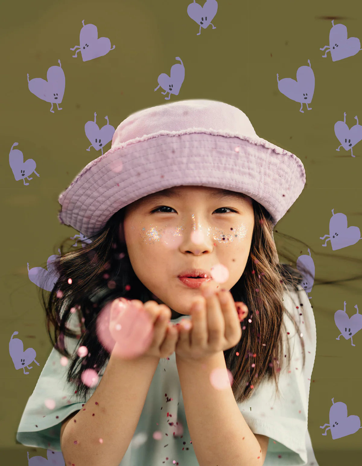 Love drop behang met hartjes