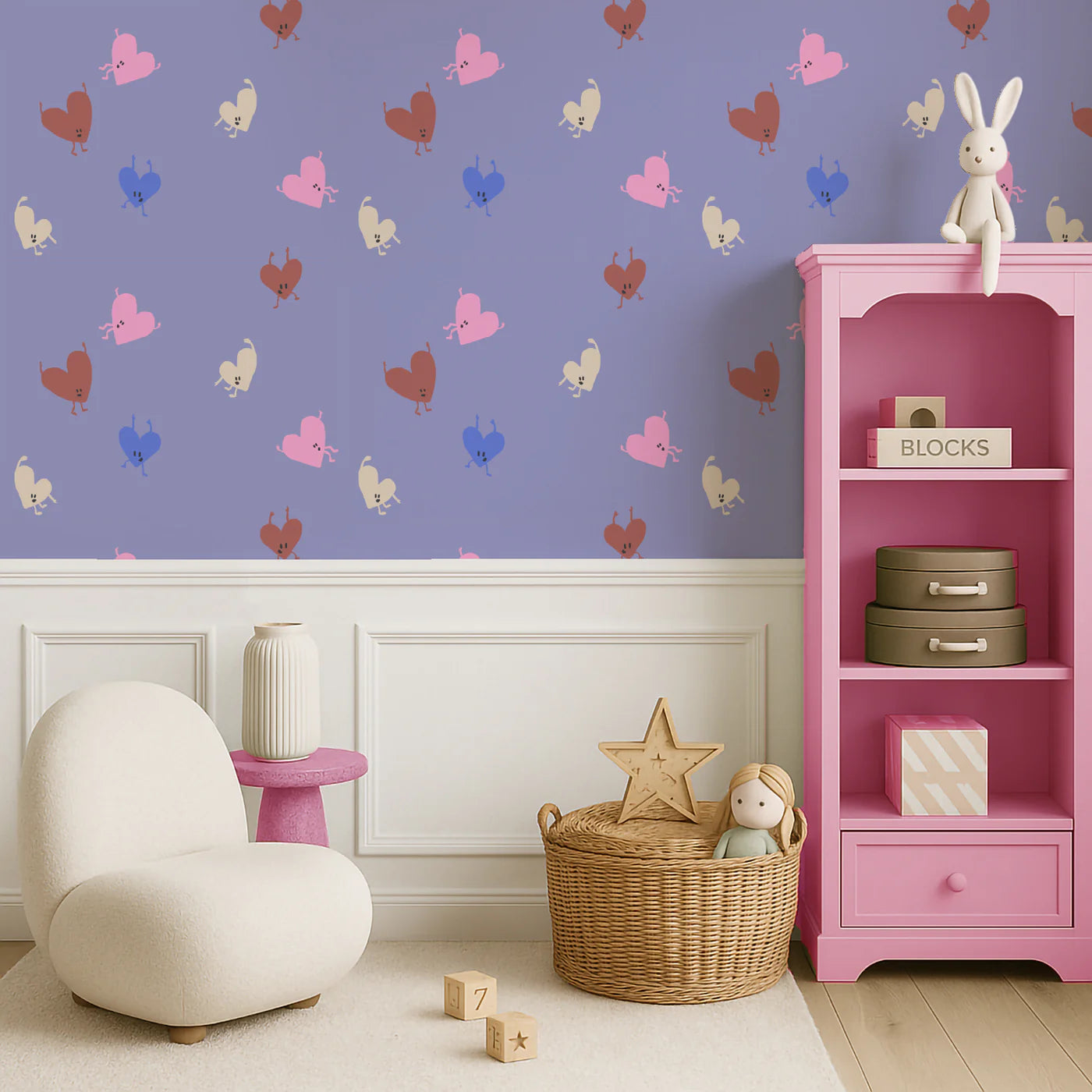 Love drop behang met hartjes