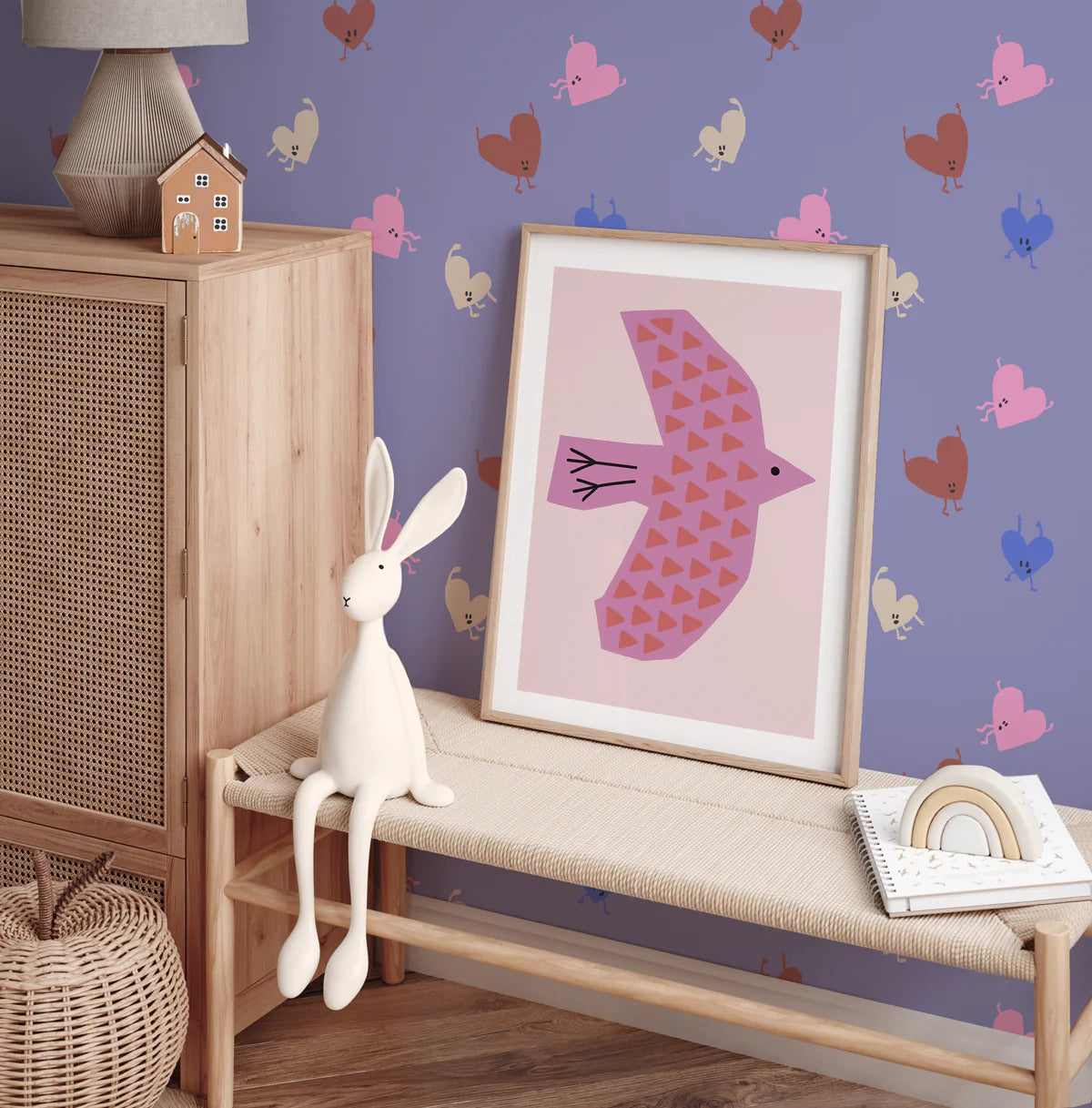 Love drop behang met hartjes