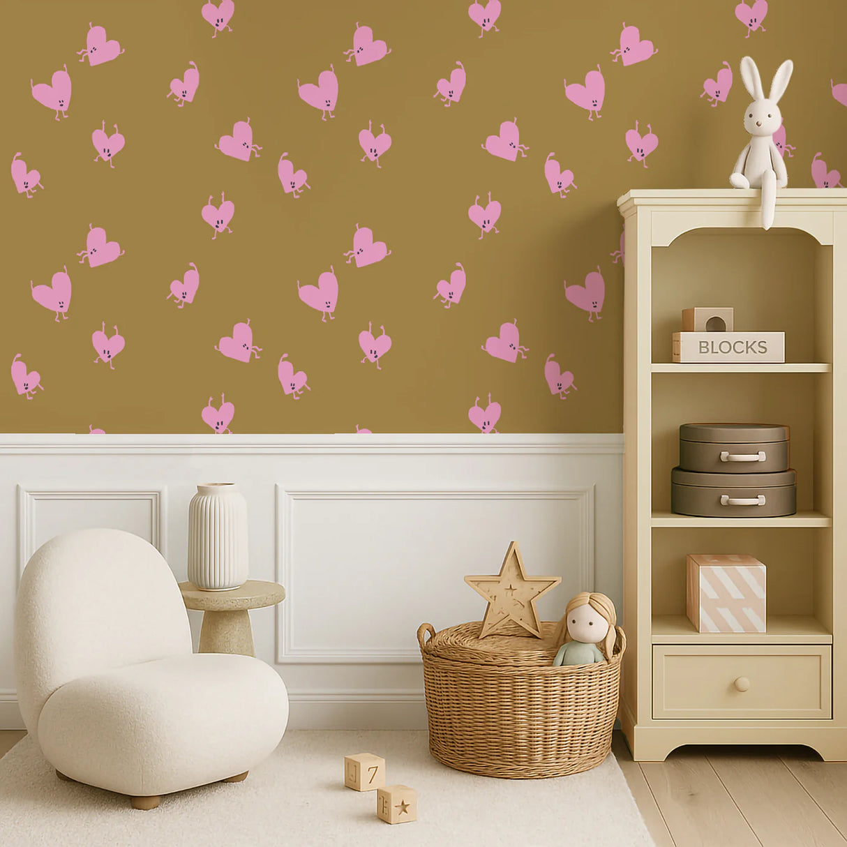 Love drop behang met hartjes