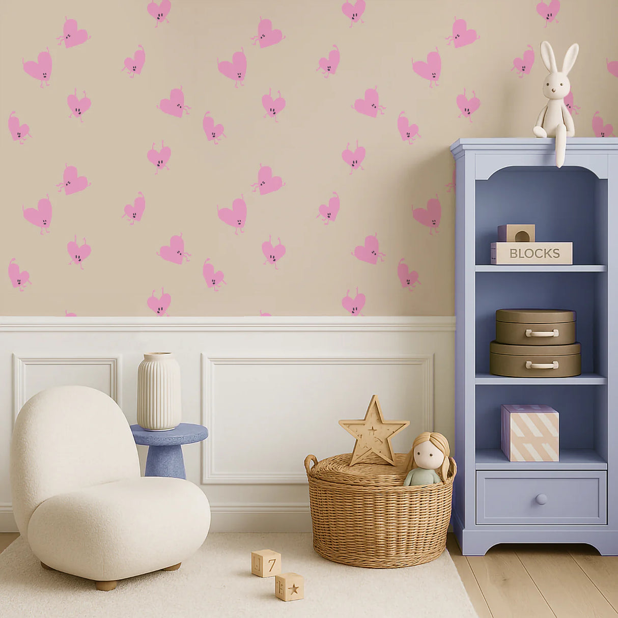 Love drop behang met hartjes