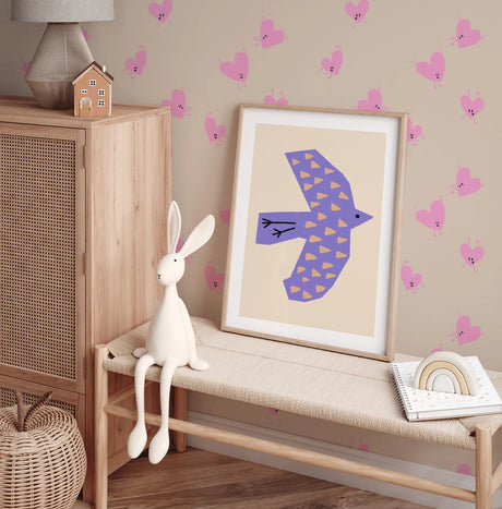 Love drop behang met hartjes