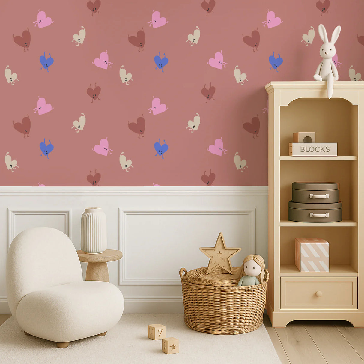 Love drop behang met hartjes