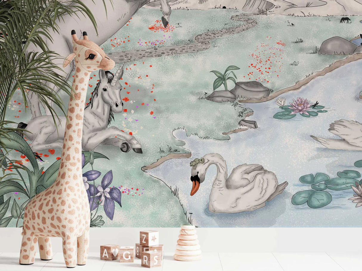 Unicorn Behang - Enchanted Unicorns