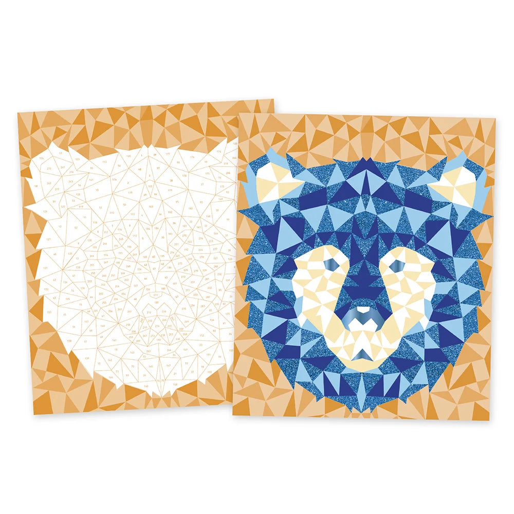 Knutselpakket voor kinderen om mozaïek dieren te maken van het merk Janod