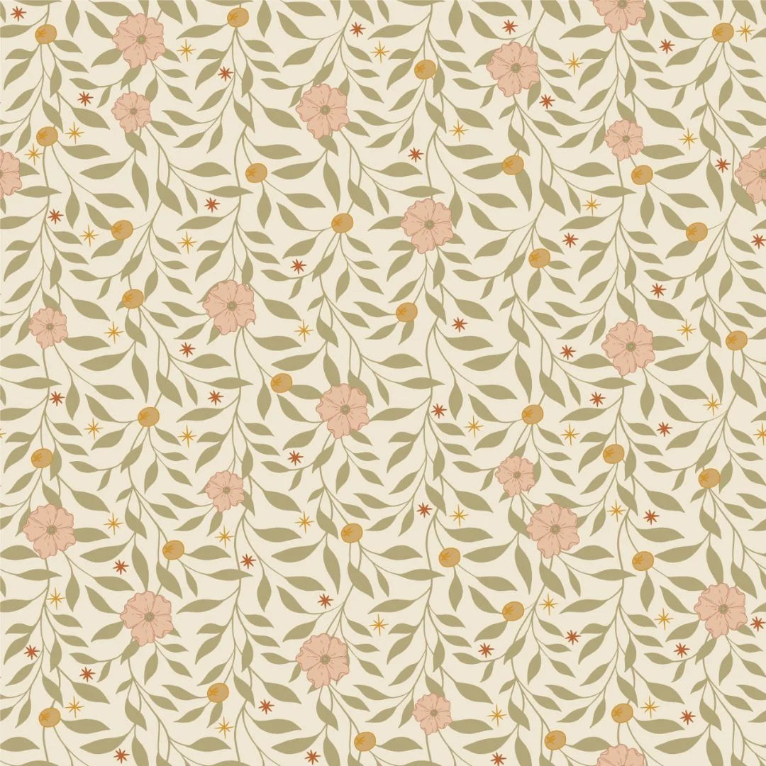 vintage meisjeskamer of babykamer behang met bloemen van het merk Little Amour