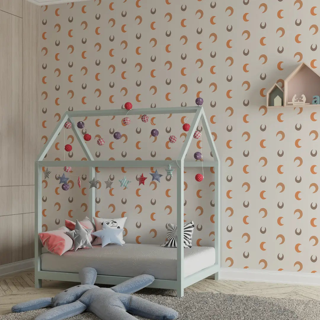 Kindenkamer behang met maantjes